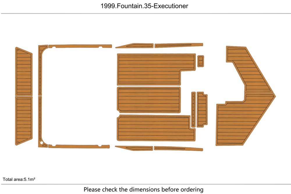 1992-2007 Fountain 35 Executioner Cockpit Swim platform 1/4"6mm EVA foam floor