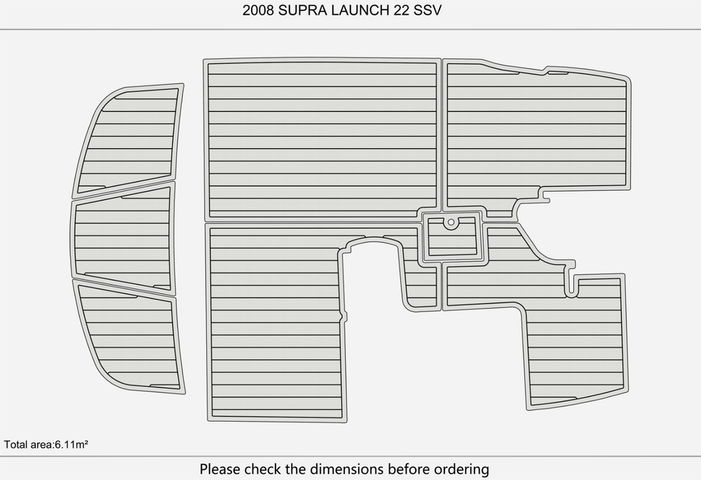 2008 SUPRA LAUNCH 22 SSV Marine teak deck seadek EVA Foam Boat flooring