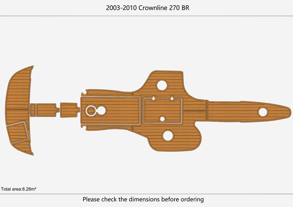 2003-2010 Crownline 270 BR Cockpit Swim platform 1/4"6mm EVA foam faux mat floor