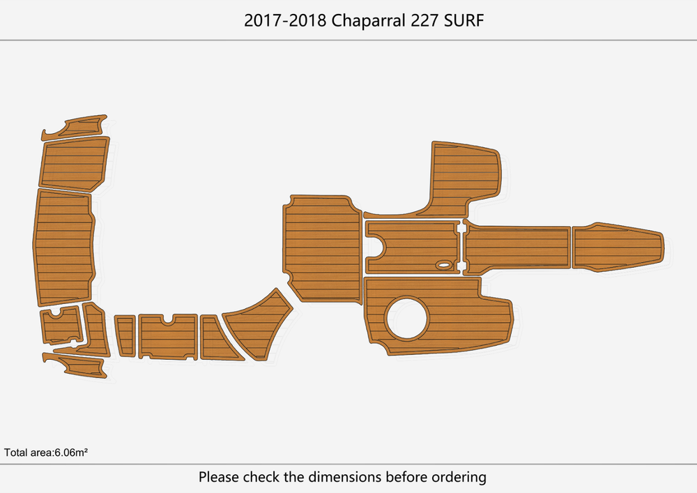 2017-2018 Chaparral 227 surf Cockpit Swim platform 1/4"6mm EVA foam faux floor