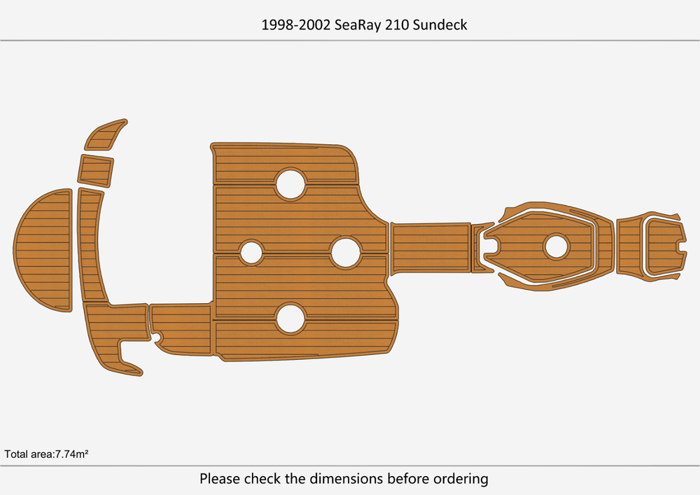1999-2002 Sea Ray 210 Sundeck Cockpit Swim platform 1/4"6mm EVA foam faux floor