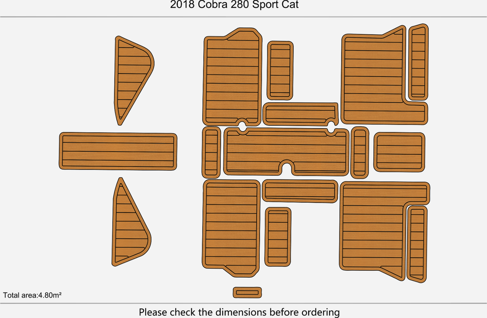 2018 Cobra 280 Spor Cockpit 1/4" 6mm EVA Teak Deck faux floor