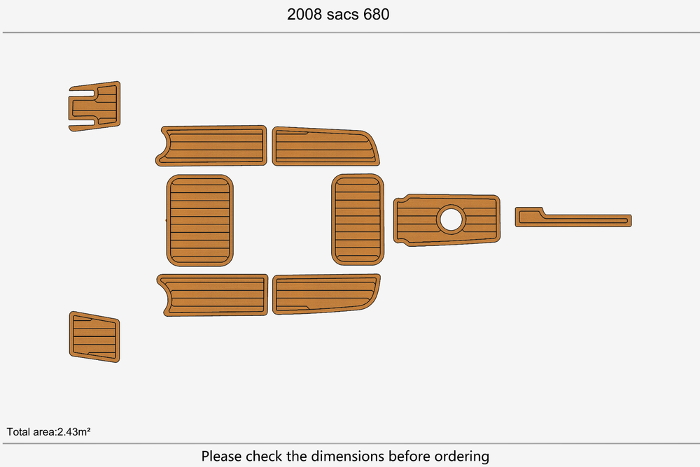 2008 Sacs 680 Marine teak deck seadek EVA Foam Boat flooring