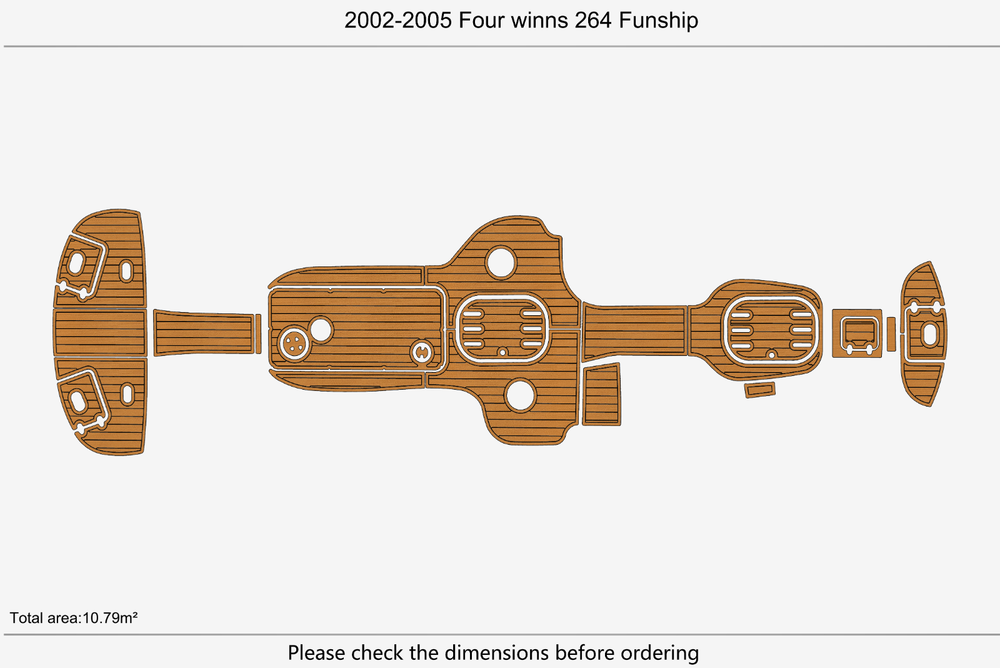 2002-2005 Four winns 264 Funship Marine teak deck EVA Foam Boat flooring