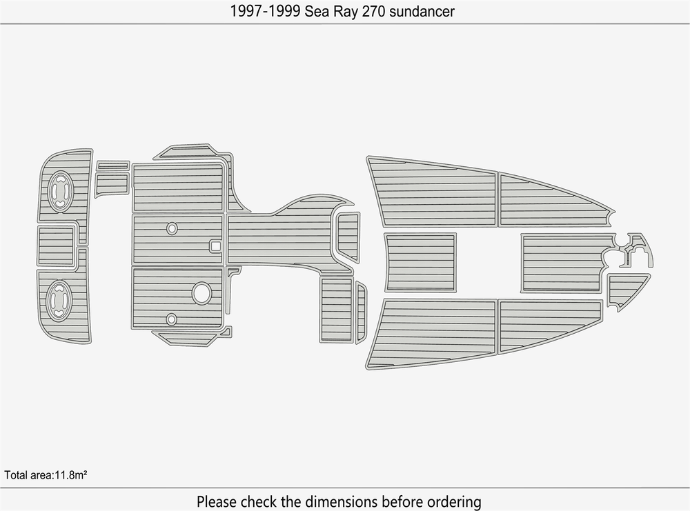 1997-1999 Sea ray 270 sundancer Cockpit 1/4"6mm EVA foam faux teak floor