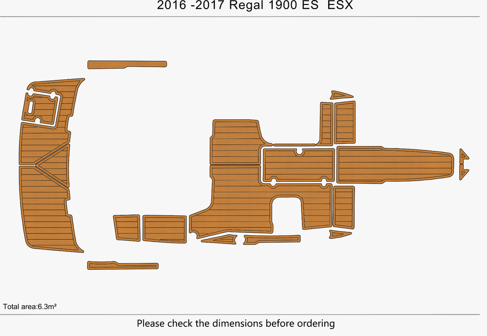 2016 -2017 Regal 1900 ES ESX Cockpit Swim platform 1/4"6mm EVA foam faux floor
