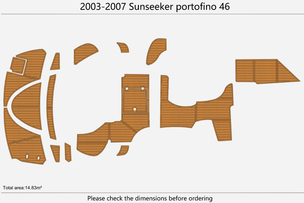 2003-2007 Sunseeker 46 portofino Cockpit Swim platform 1/4"6mm EVA Foam floor
