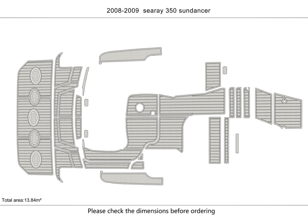 2008-2009 Sea Ray 350 Sundancer Marine teak deck seadek EVA Foam Boat flooring