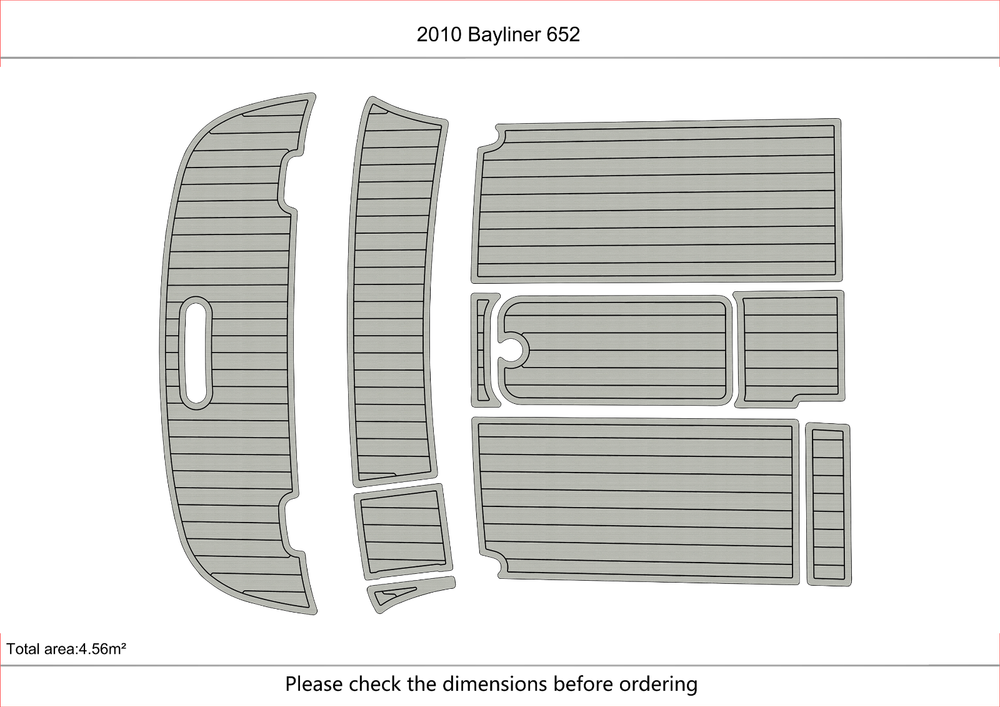 2010 Bayliner 652 Anti-slip mat Custom EVA marine deck flooring