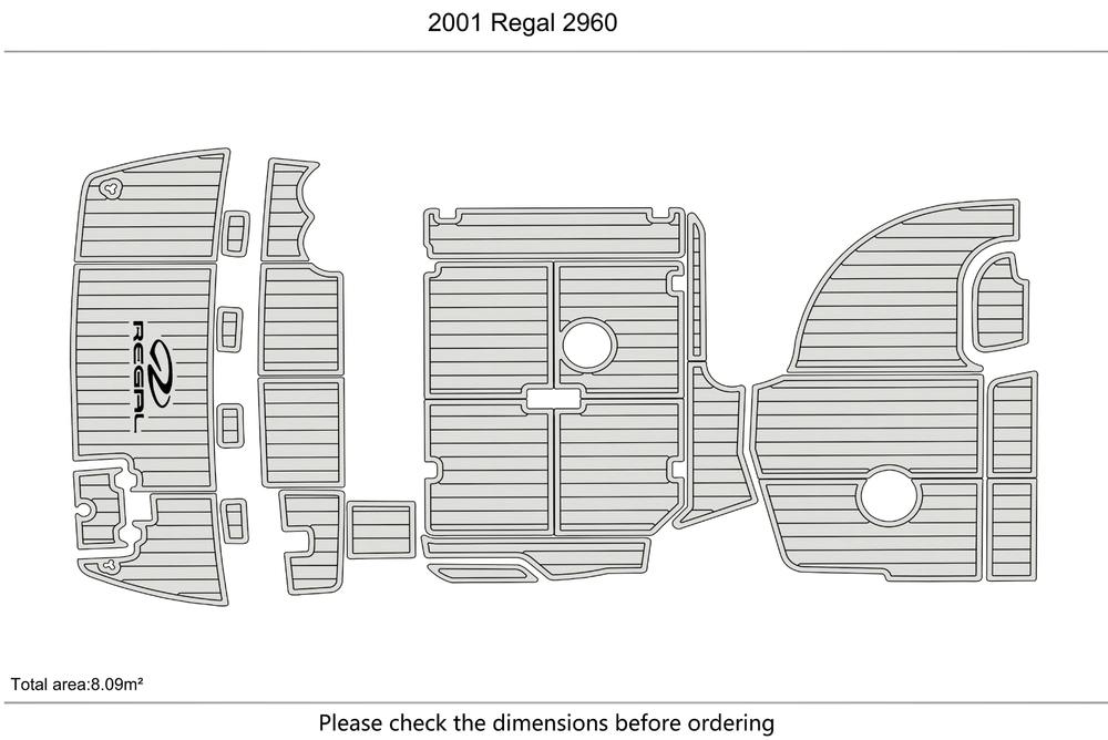 2001 Regal 2960 Cockpit Swim platform 1/4"6mm EVA Foam FAUX mat floor