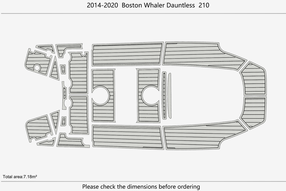 2014-2020 Boston Whaler 210 Dauntless Anti-slip Custom EVA marine deck flooring