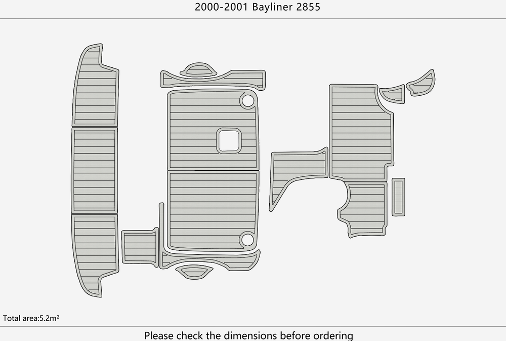 2000-2001 bayliner 2855 Cockpit Swim platform 1/4" 6mm EVA faux teak mat Floor