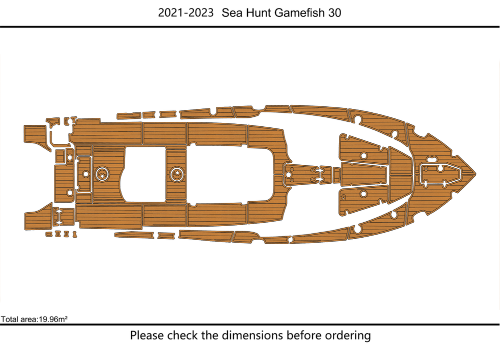 2021-2023 Sea Hunt Game Fish 30 Cockpit Swim platform bow 1/4"6mm EVA Foam floor