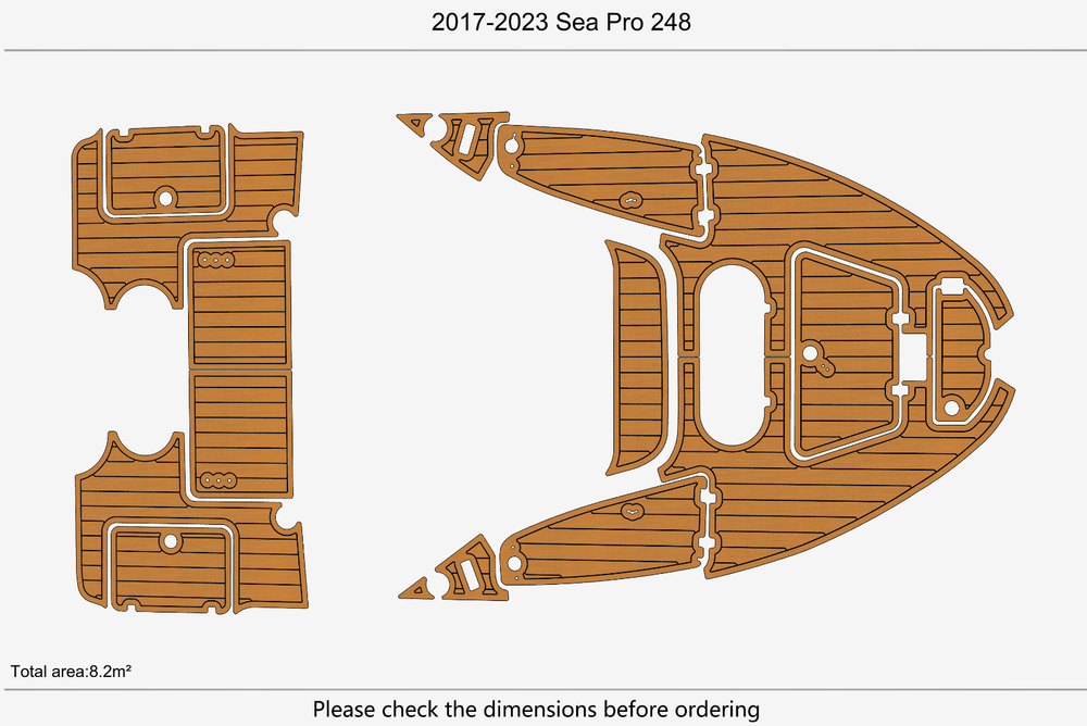 2017-2023 Sea Pro 248 Marine teak deck EVA Foam Boat flooring