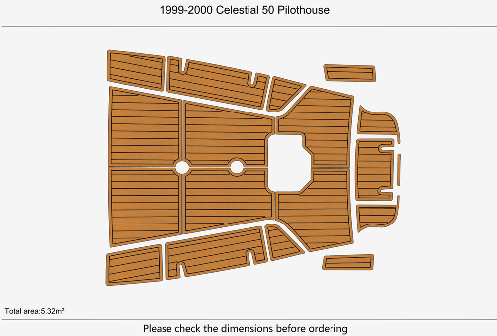 1999-2000 Celestial 50 Pilothouse Cockpit 1/4"6mm EVA Foam carpet marine floor