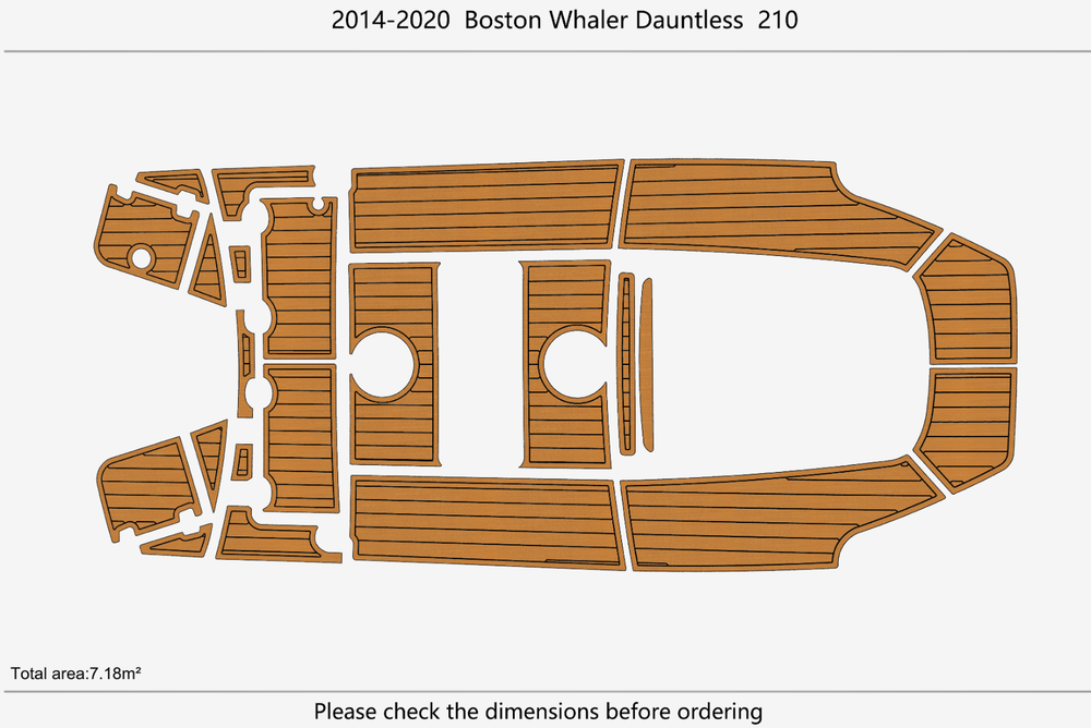 2014-2020 Boston Whaler 210 Dauntless Anti-slip Custom EVA marine deck flooring