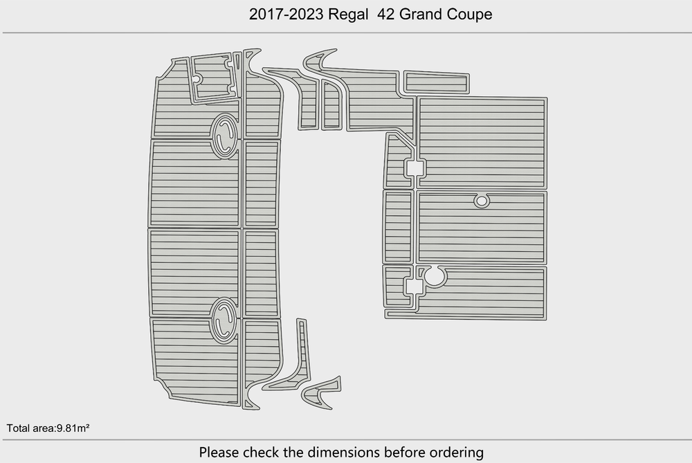 2017-2023 Regal 42 Grand Coupe Swim platform 1/4"6mm EVA foam faux floor
