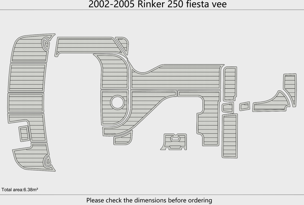 2002-2005 Rinker 250 fiesta vee Cockpit Swim platform 1/4"6mm EVA foam Mat floor