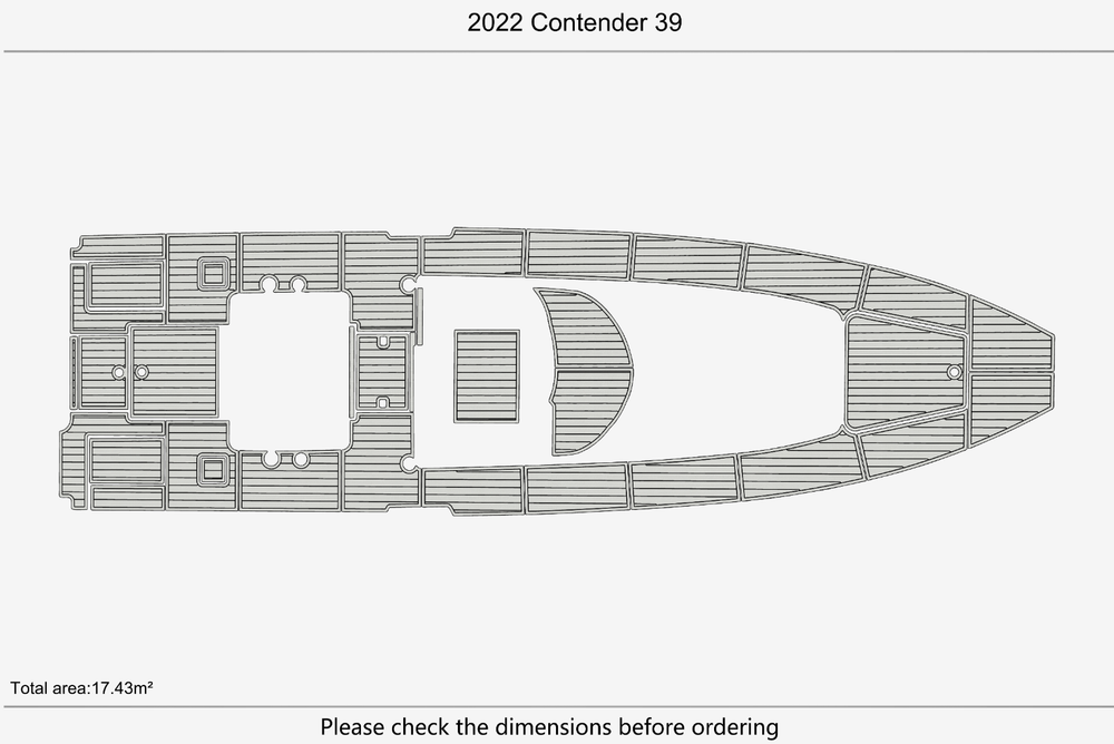 2022 Contender 39 FA Cockpit 1/4"6mm EVA Foam carpet marine faux mat floor