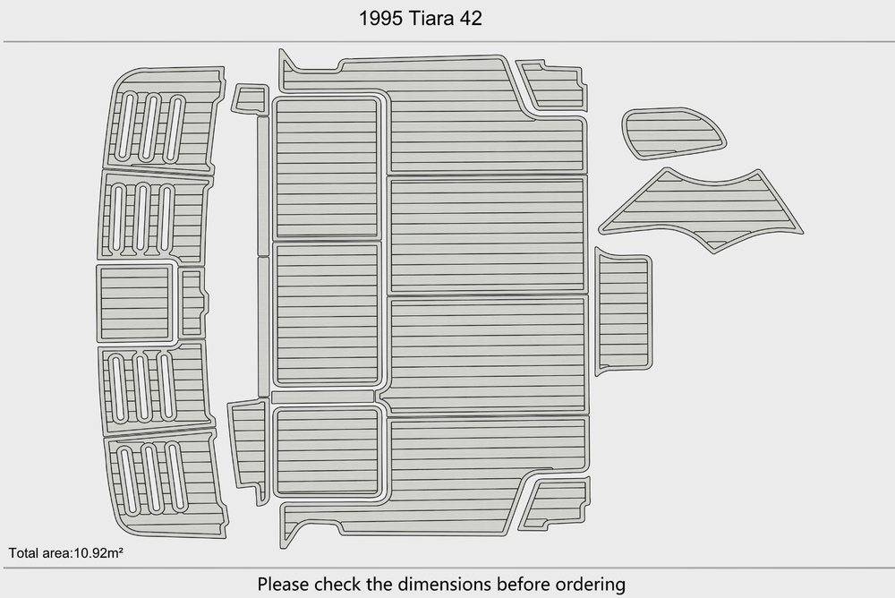 1995 Tiara 42 Cockpit Swim platform 1/4"6mm EVA Foam floor