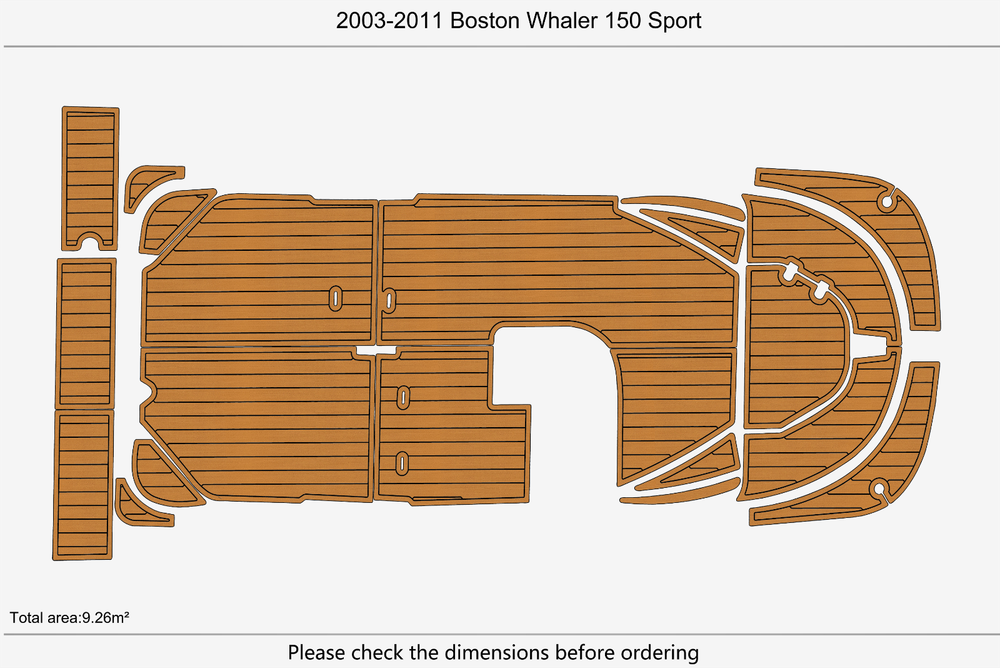 2003-2011 Boston Whaler 150 Sport Cockpit 1/4"6mm EVA foam floor