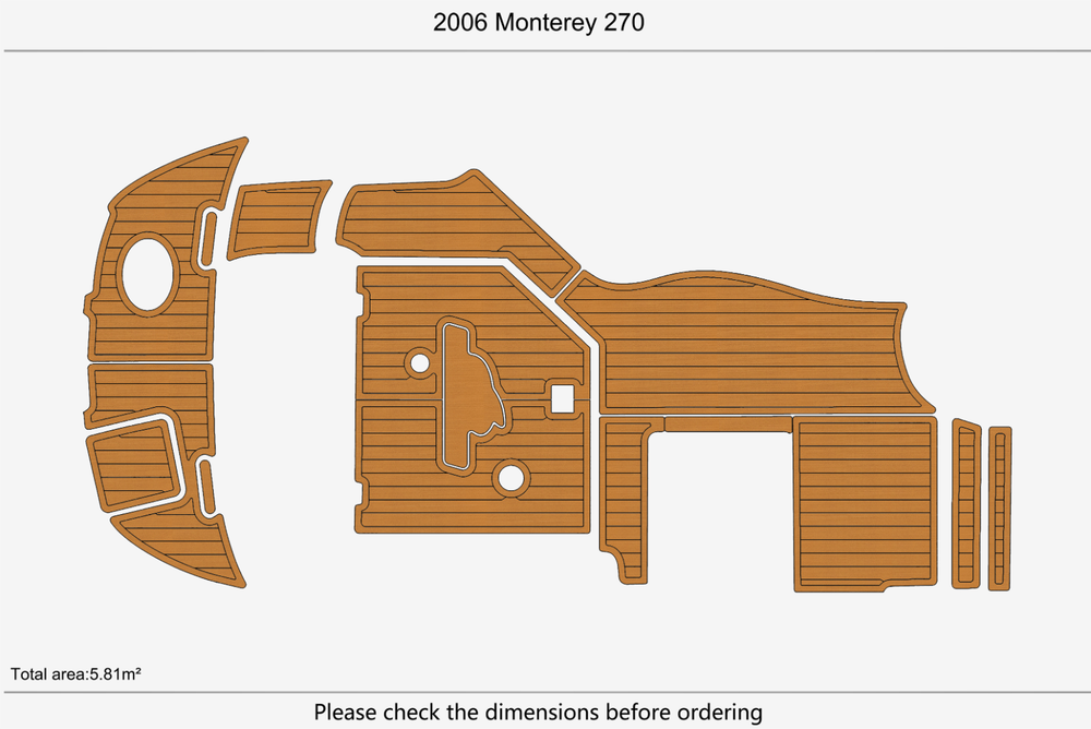 2006 Monterey 270 Marine teak deck EVA Foam Boat flooring