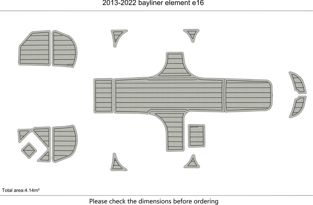 2013-2022 Bayliner element e16 Cockpit Swim platform 1/4" 6mm EVA faux mat Floor