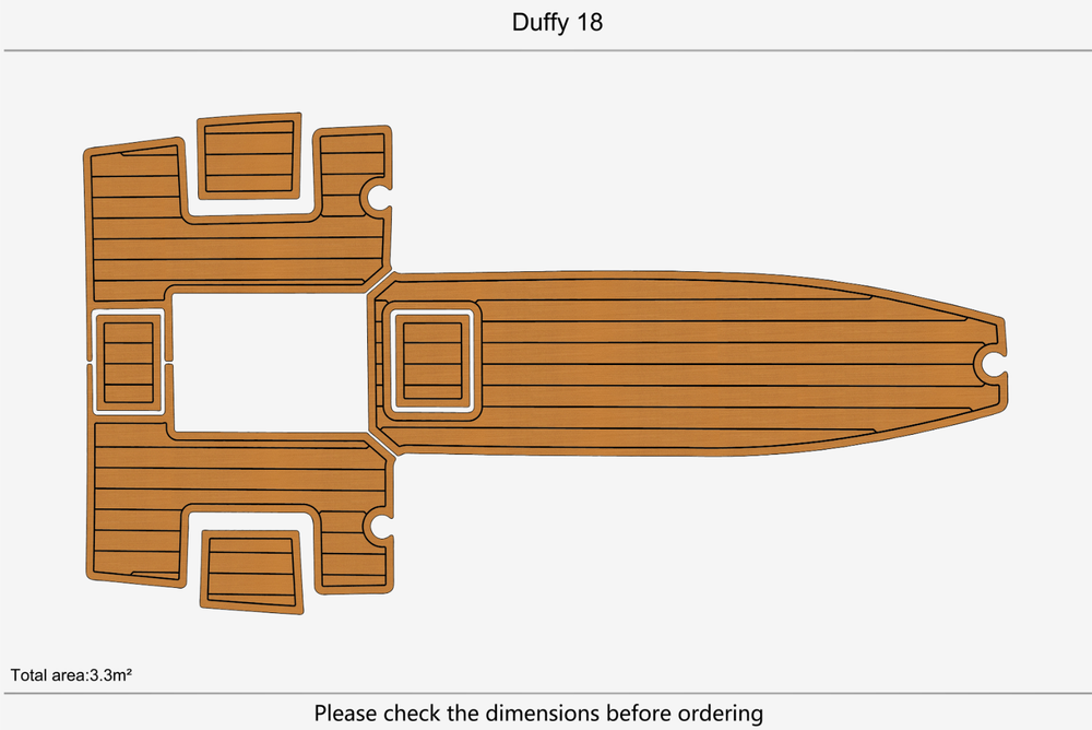 Duffy 18 Cockpit 1/4" 6mm EVA Teak Deck floor