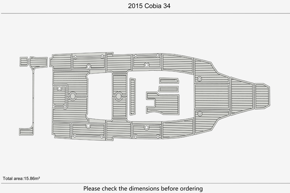 2015 Cobia 34 Cockpit Swim platform 1/4"6mm EVA Foam carpet marine floor