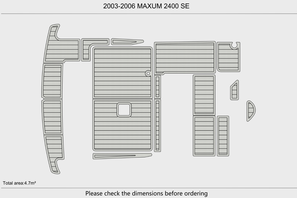 2003-2006 MAXUM 2400 SE Cockpit Swim platform 1/4"6mm EVA Foam floor