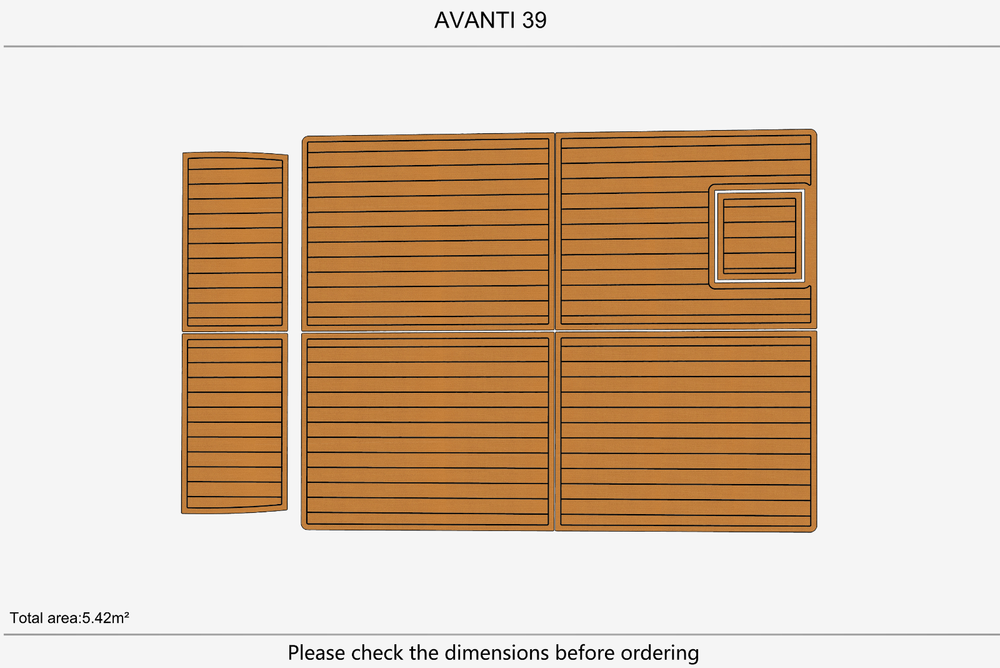 Avanti 39 Cockpit 1/4" 6mm EVA Teak deck floor
