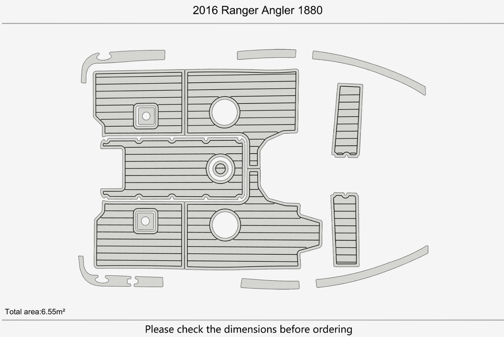2016 Ranger Angler 1880 Anti-slip Custom EVA faux mat marine flooring