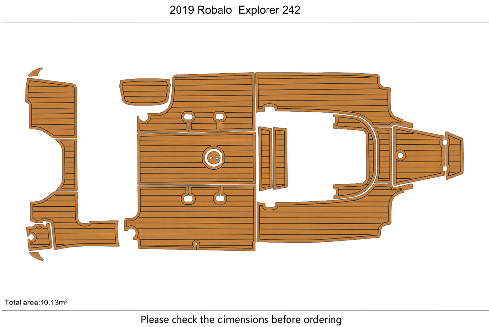 2019-2023 Robalo 242 Explorer Cockpit Swim platform 1/4"6mm EVA Faux foam floor