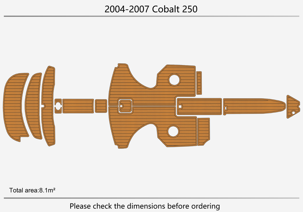 2004-2007 COBALT 250 Cockpit Swim platform BOW 1/4"6mm EVA foam faux mat floor