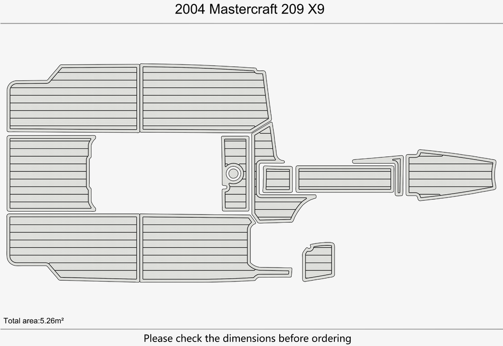 2004 MASTERCRAFT 209 X9 Anti-slip mat Custom EVA faux teak marine deck flooring