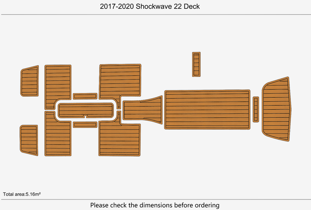 2017-2020 Shockwave 22 Deck Marine teak deck seadek EVA Foam Boat flooring