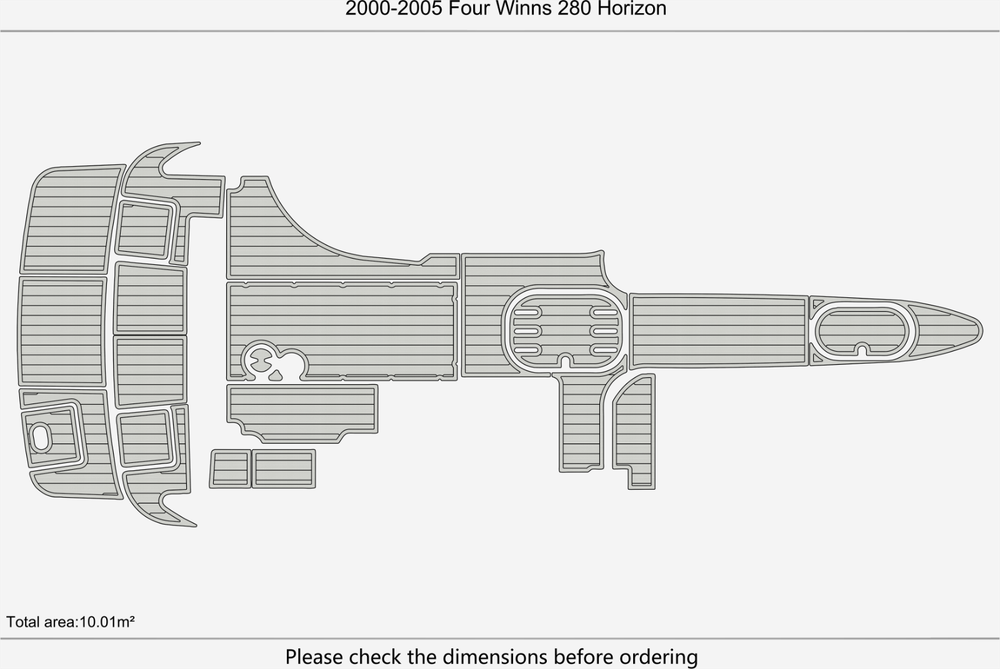 2000-2005 Four Winns 280 Horizon Cockpit Swim platform 1/4"6mm EVA foam floor