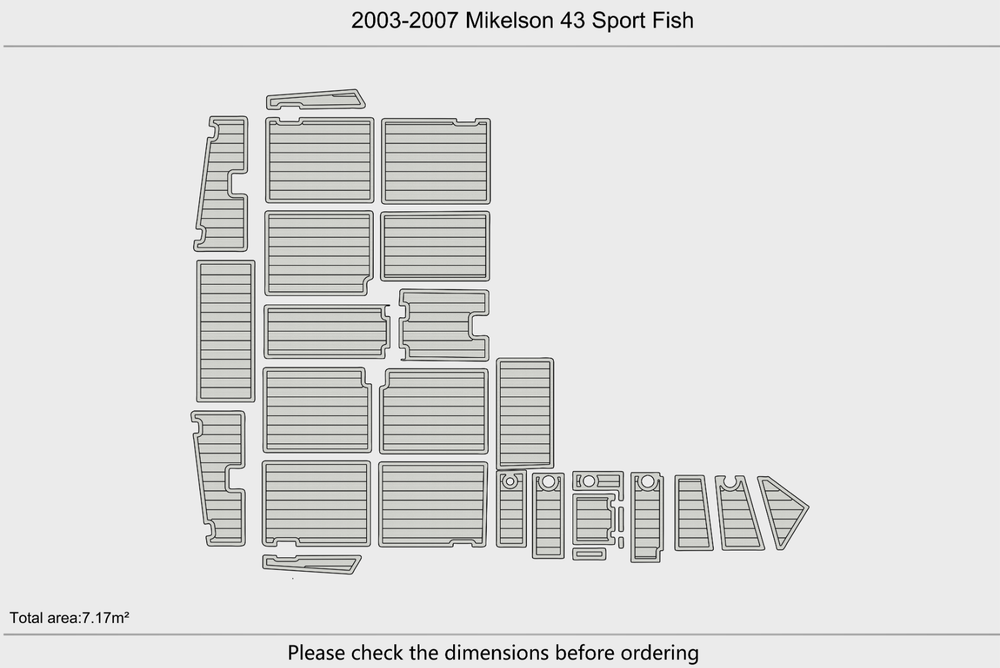 2003-2007 Mikelson 43 Sport Fish Cockpit Swim platform 1/4"6mm EVA Foam floor