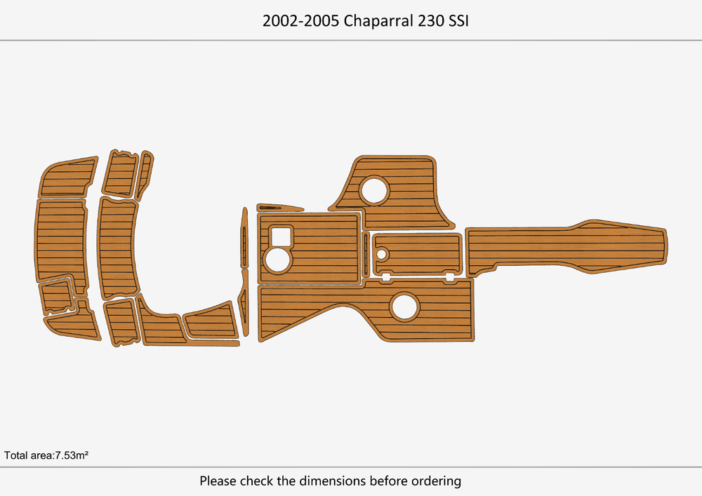 2002-2005 Chaparral 230 SSI Anti-slip mat Custom EVA teak marine deck flooring