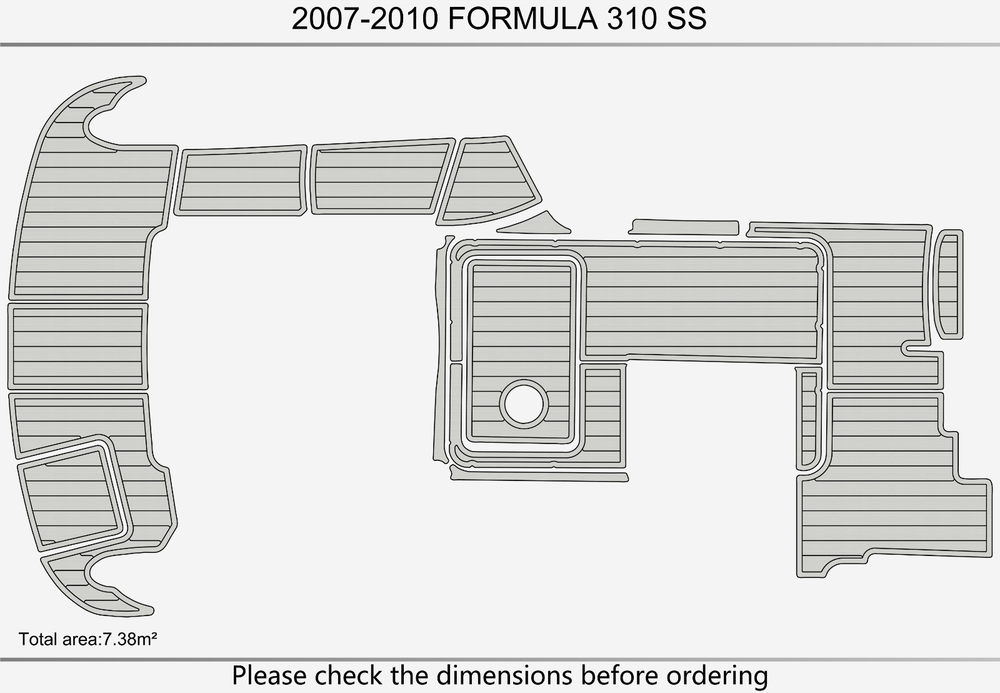 2007-2010 Formula 310 SS Cockpit Swim platform bow 1/4"6mm EVA foam faux floor