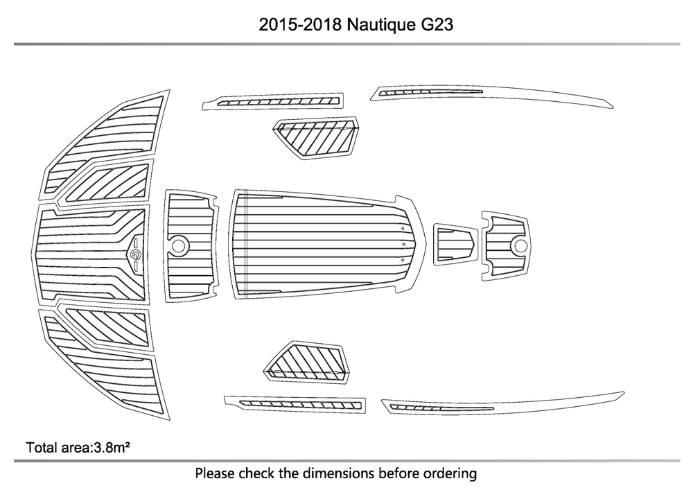 2015-2018 Nautique G23 Swiming Platform Pads 1/4" 6mm EVA FAUX Teak Decking
