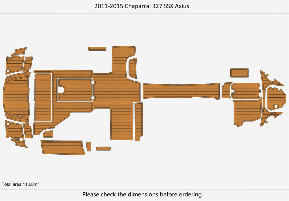 2011-2015 Chaparral 327 SSX Cockpit Swim platform bow1/4"6mm EVA foam faux floor