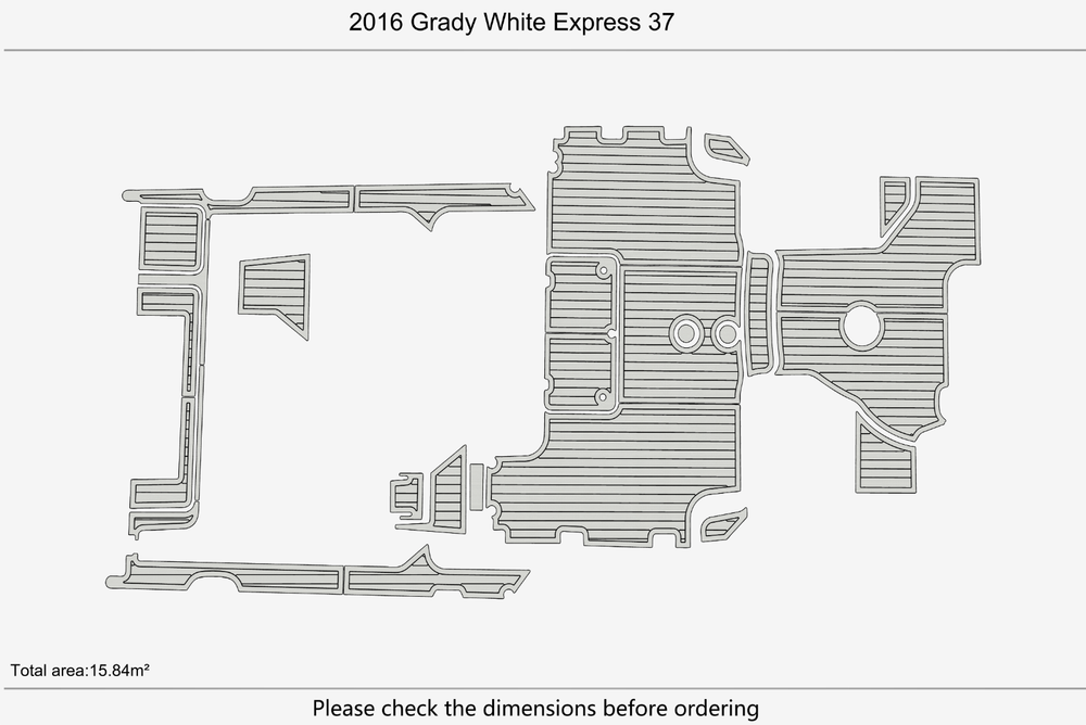 2016 Grady White 37 Express Cockpit Swim platform 1/4"6mm EVA Foam faux floor
