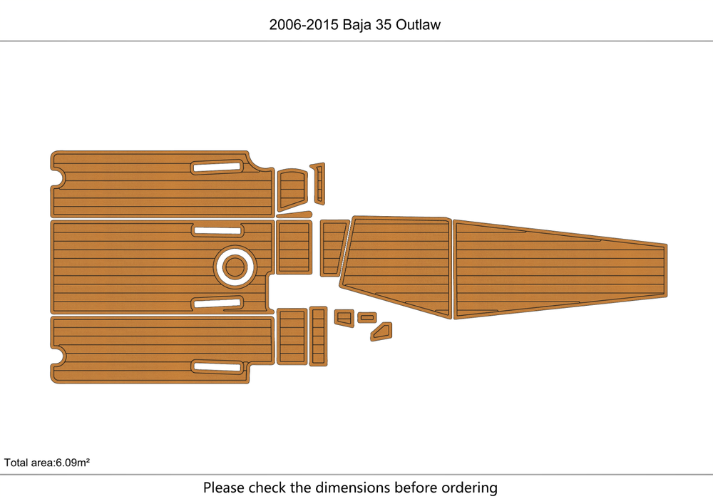 2006-2015 Baja 35 Outlaw Cockpit Swim platform 1/4"6mm EVA foam faux floor