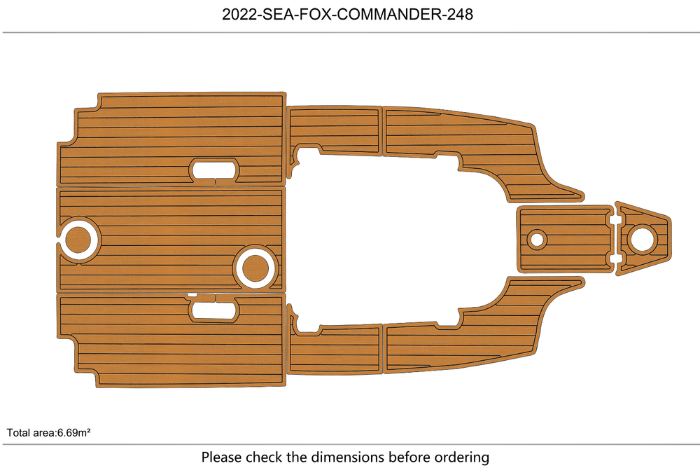 2017-2023 Sea Fox 248 commander Cockpit Swim platform 1/4"6mm EVA Fauxfoam floor