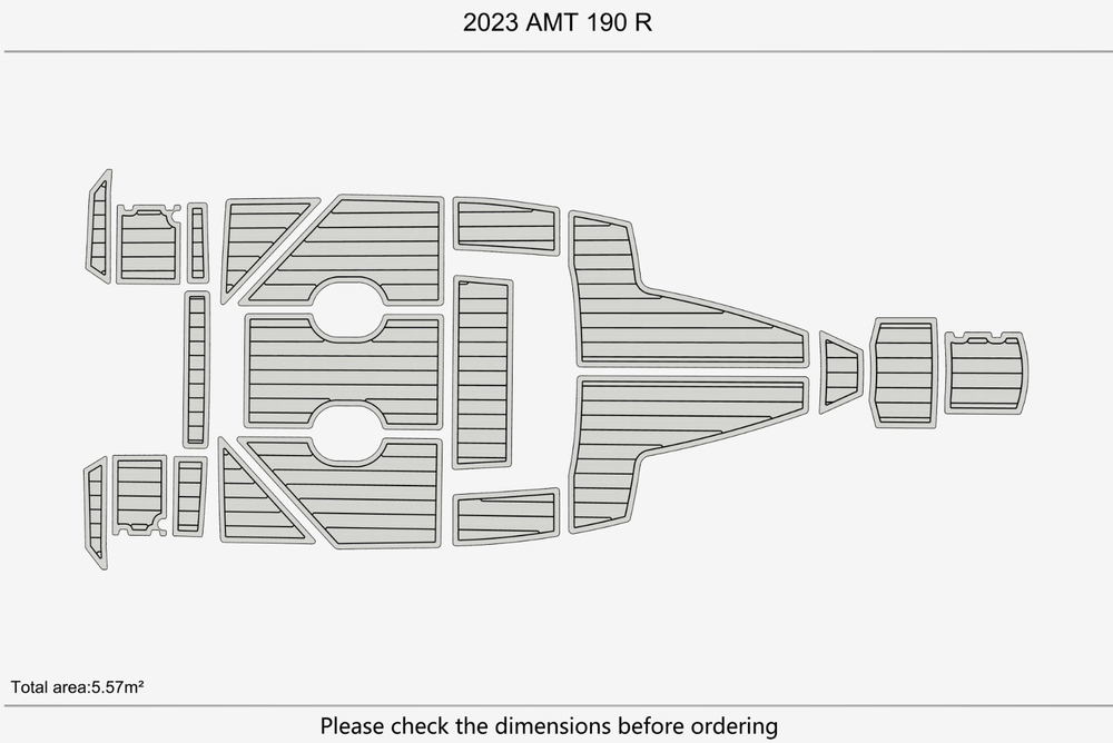 2023 AMT 190 R Cockpit Swim platform 1/4" 6mm EVA Teak deck floor