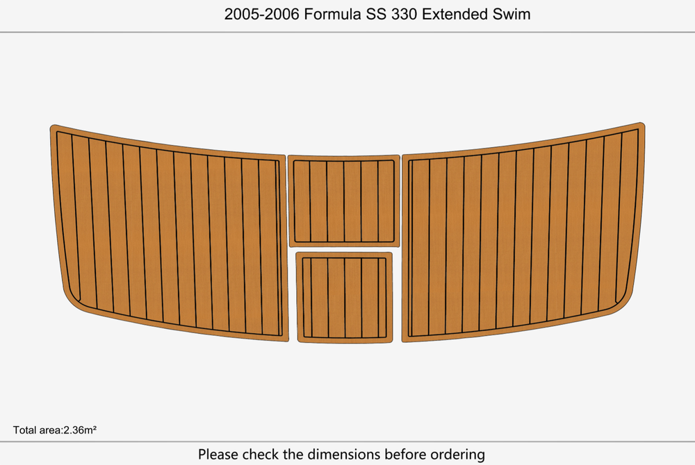 2005-2006 Formula 330 Extended SS Swim platform 1/4"6mm EVA Foam carpet floor