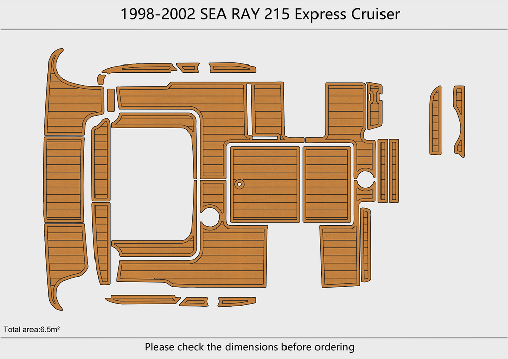 1998-2002 SEA RAY 215 EC Cockpit Swim platform 1/4"6mm EVA foam faux mat floor