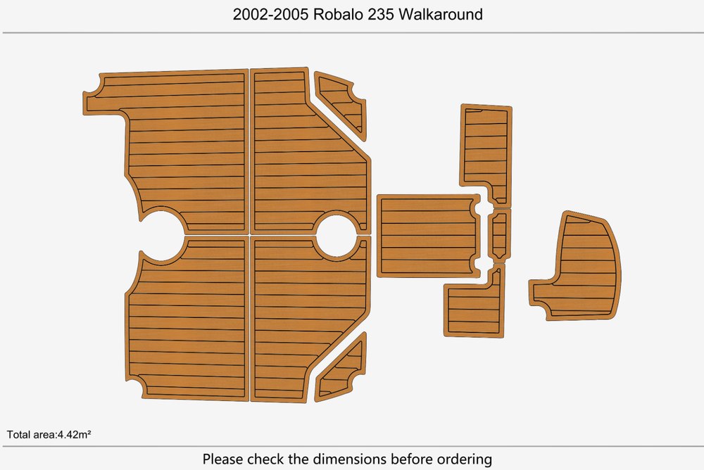 2002-2005 Robalo 235 Walkaround Cockpit 1/4"6mm EVA Foam faux floor