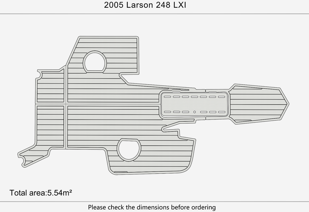 2005 Larson LXI 248 Cockpit Swim Platform Pads 1/4" 6mm EVA Teak Deck floor